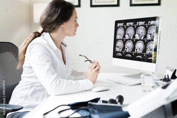 Obraz Doctor Examining CAT Scan