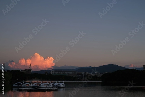 Obraz sunset over the river