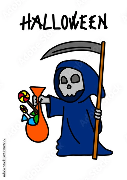 Fototapeta Cute Grim Reaper with Candy