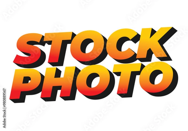 Fototapeta Stock photo. Text effect in 3D style with modern colors