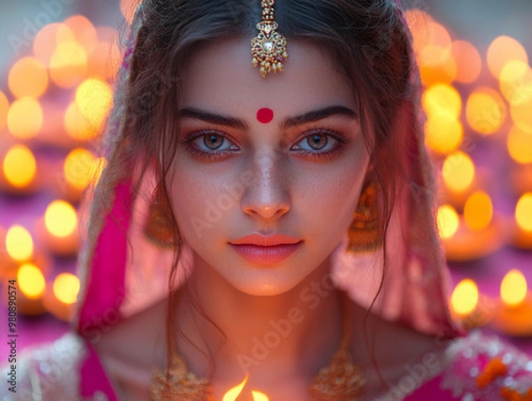 Obraz Diwali Elegance: A Glowing Moment of Serenity