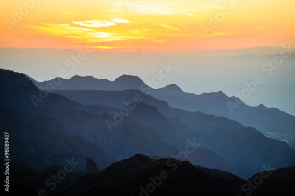 Obraz Mountains inspirational sunset landscape, Pico del Teide volcano