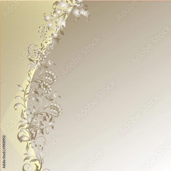 Fototapeta floral grise jaune