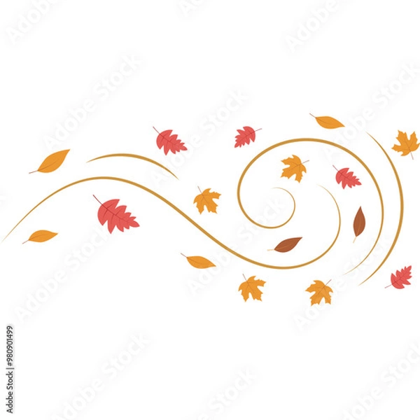 Fototapeta Wind Blowing Autumn Leaf