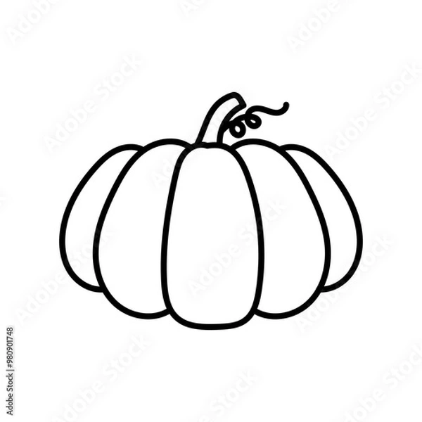 Obraz Pumpkin outline for fall or halloween season,Autumn doodle