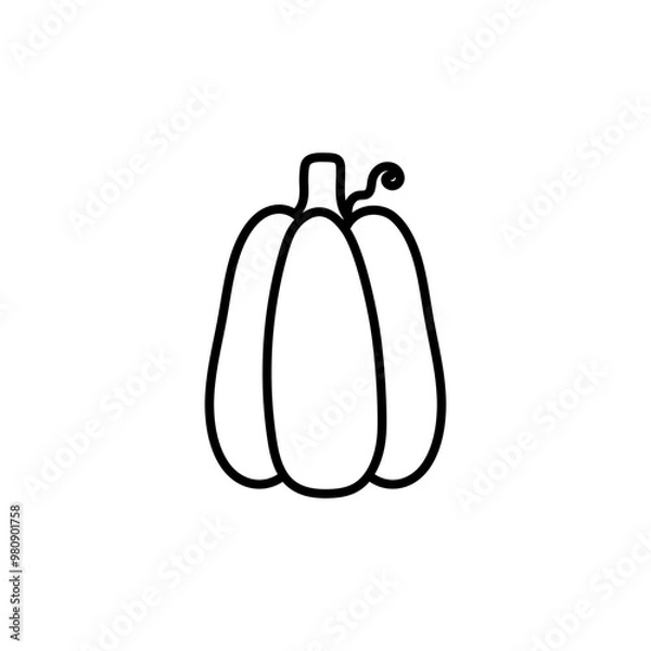 Obraz Pumpkin outline for fall or halloween season,Autumn doodle