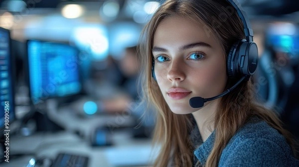Fototapeta customer care center client business technology internet and network concept