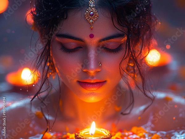 Obraz Diwali Elegance: A Glowing Moment of Serenity