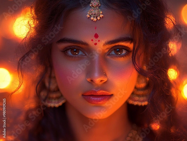 Obraz Diwali Elegance: A Glowing Moment of Serenity