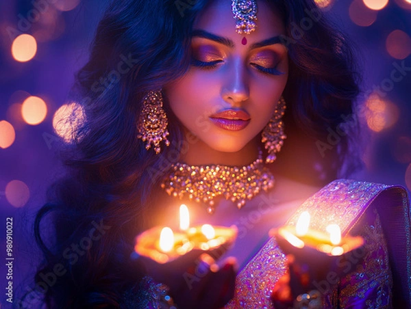 Obraz Diwali Elegance: A Glowing Moment of Serenity