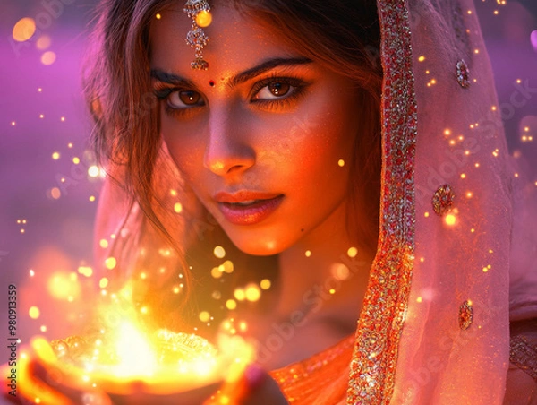 Obraz Diwali Elegance: A Glowing Moment of Serenity