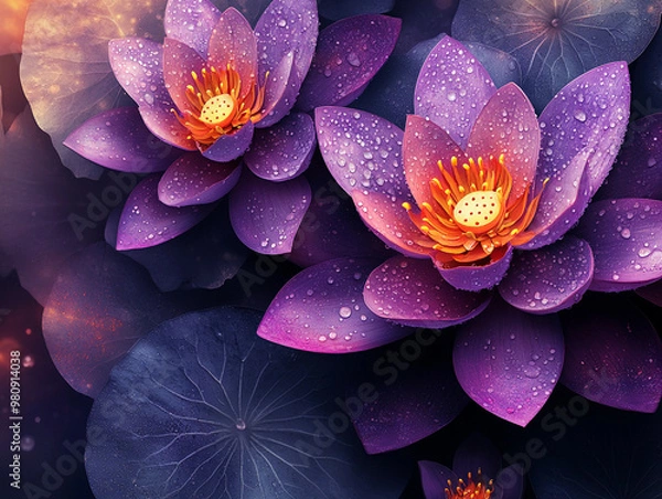 Obraz Lotus Candle Serenity: Tranquil Reflections on Water
