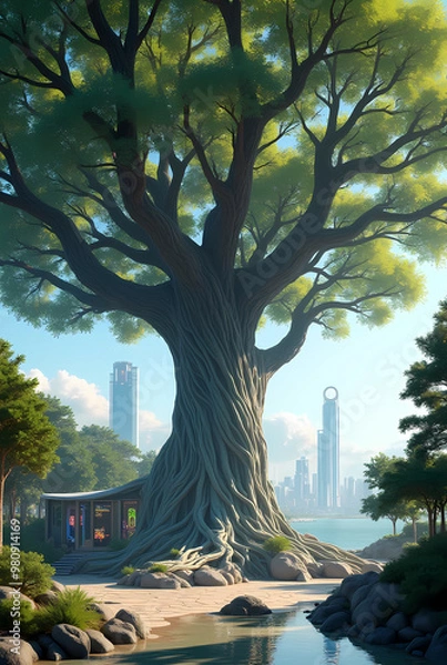 Obraz tree in the city