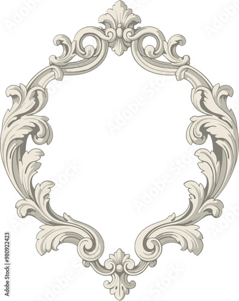 Fototapeta 중세시대 바로크 장식 프레임 일러스트레이션