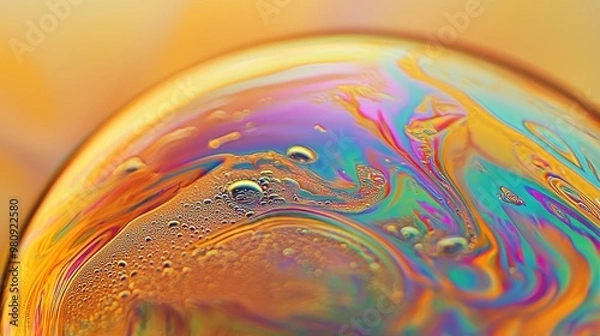 Fototapeta Abstract Rainbow Bubble Macro.