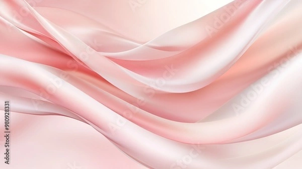 Fototapeta Delicate flowing fabric in soft pink hues against a light backdrop creating a tranquil and elegant ambiance
