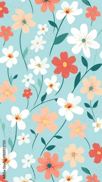Obraz Flowers wallpaper pattern plant inflorescence.