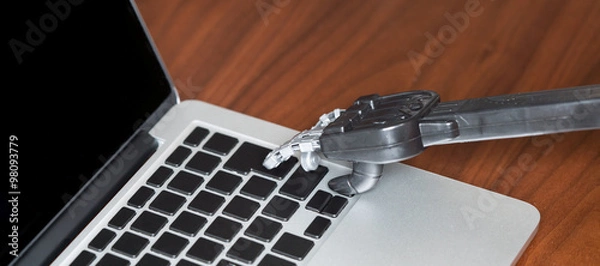 Obraz タイピングするロボットの手