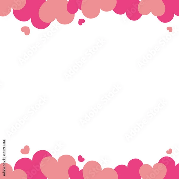 Obraz lovely vector frame with pink romantic hearts