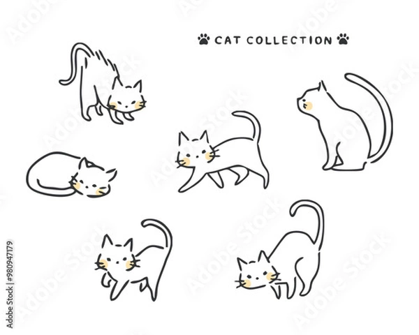 Obraz 猫のイラストセット