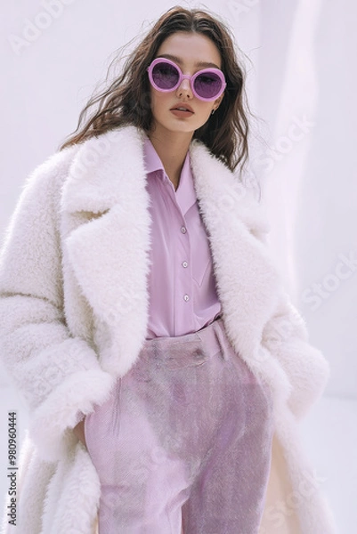 Obraz Model in stylish fall winter outfit.