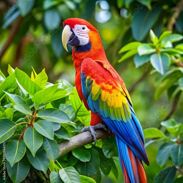 Obraz parrot on green tree