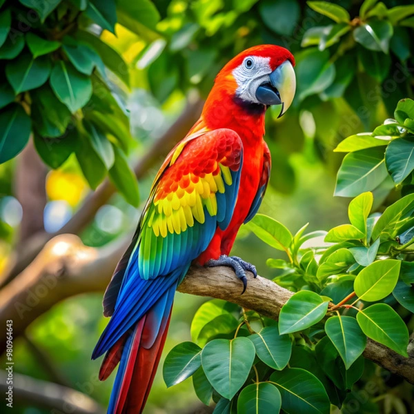 Obraz parrot on green tree