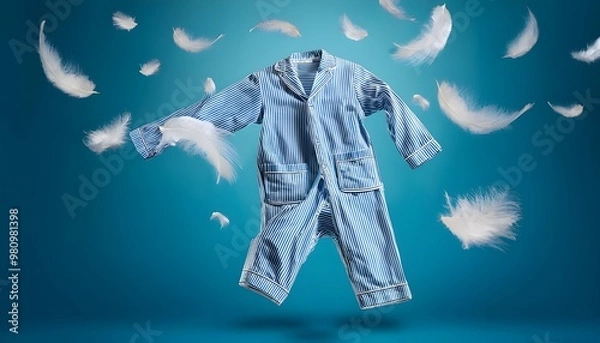 Obraz Pajamas: Illustrate pajamas floating down like feathers after being tossed into the air.