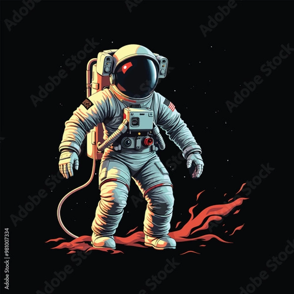 Obraz Astronaut  Vector Illustration For T Shirt Design