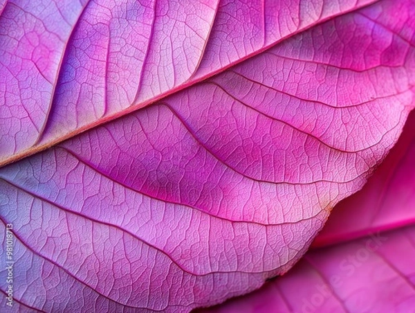 Fototapeta Macro Leaf Textures, close-up, abstract views of leaf veins and textures with vibrant colors