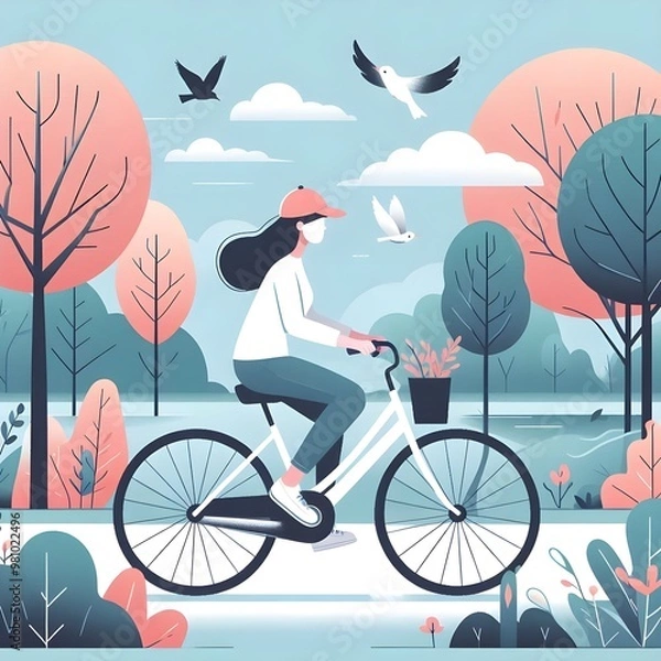 Fototapeta Flat Design Bicycle Ride