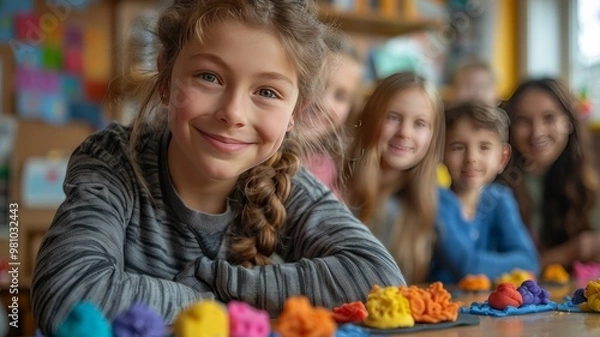 Fototapeta An energetic and joyful scene of a family playing together