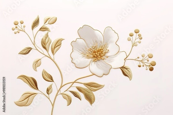 Fototapeta Abstract artistic background. Golden elements. Textured background. Watercolor, Modern Art. flowers, plants, tropical, leaves, posters, cards, murals, rugs, hangings, prints, wall art