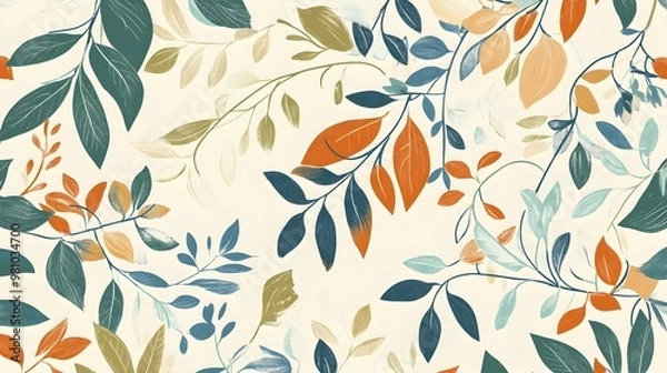 Fototapeta Vibrant Autumn Foliage Patterns in Botanical Nature Backdrop