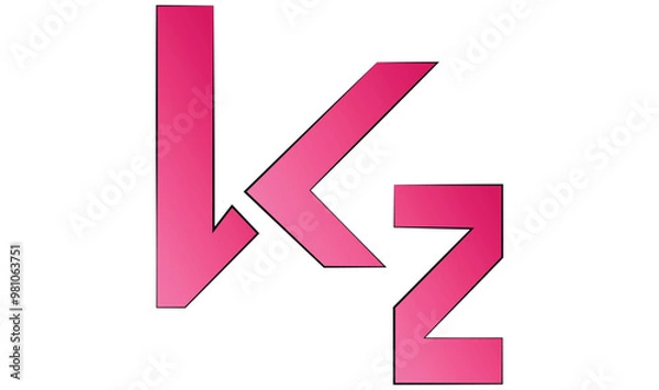 Obraz Letter KZ logo design template vector illustration
