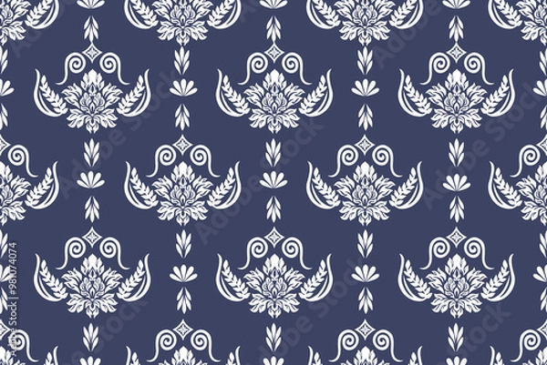 Obraz Damask seamless pattern vector,vintage,traditional,ethnic pattern, Turkish motifs, Great for fabric and textile, wrapping, clothing,carpet, Bandana, batik, and wallpaper