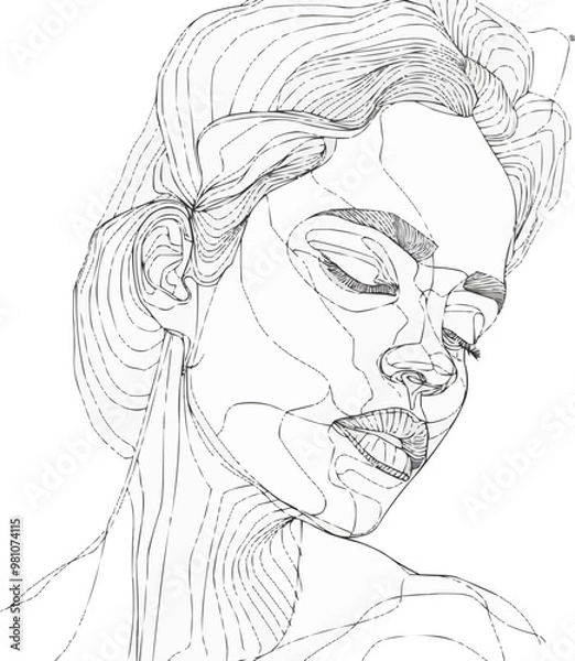 Obraz Practice drawing one-line vector art with your non-dominant hand to challenge yourself and improve your overall line control