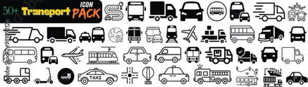Fototapeta Comprehensive Transportation Icon Collection