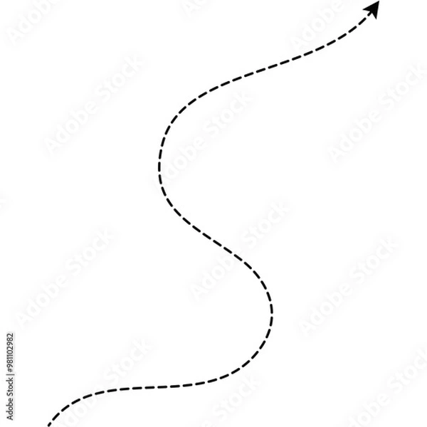 Obraz Dotted Curve Line with Arrow