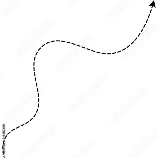 Obraz Dotted Curve Line with Arrow
