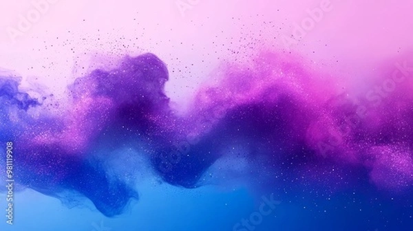 Fototapeta A mesmerizing display of colors fills the vastness of outer space, with fog swirling elegantly, creating a unique cosmic atmosphere that captivates the viewer