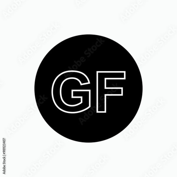 Fototapeta GF, Gluten Free Icon. Health Life Style. Applied for Design Element, Presentation, Website or Apps