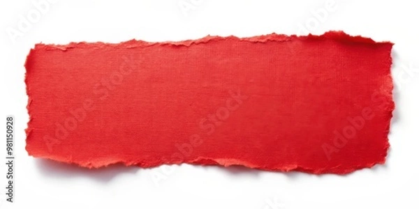 Obraz Realistic red torn open paper with copy space for message or design