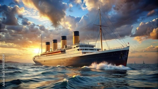 Obraz Titanic ship on the sea.