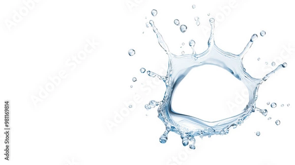 Fototapeta A vibrant water splash, capturing dynamic motion and energy, perfect for conveying freshness and vitality in visuals.