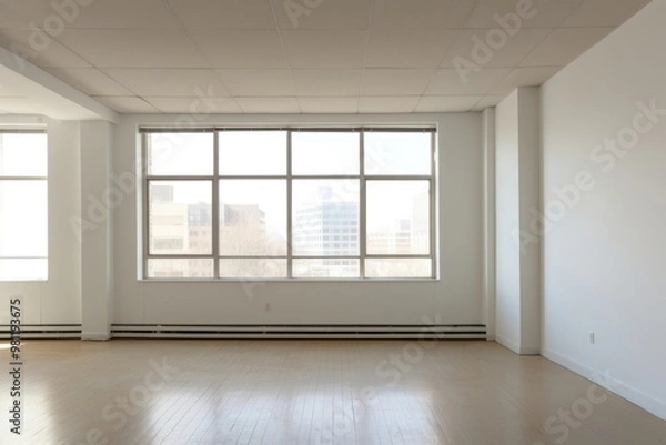 Fototapeta Outside office empty architecture building window.