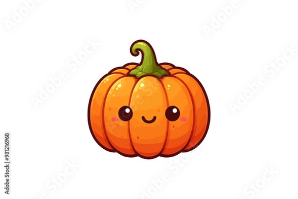 Fototapeta Pumpkin Cartoon silhouette vector isolated on white background.