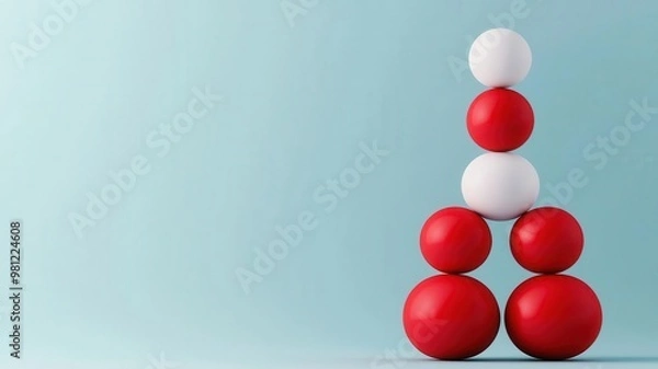 Fototapeta Corporate hierarchy, organizational chart, 3D illustration, copy space for text,