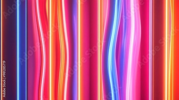 Fototapeta Radiating Neon Light Burst, futuristic flashes, Motion lights,  Colorful Streaks on Dark Background