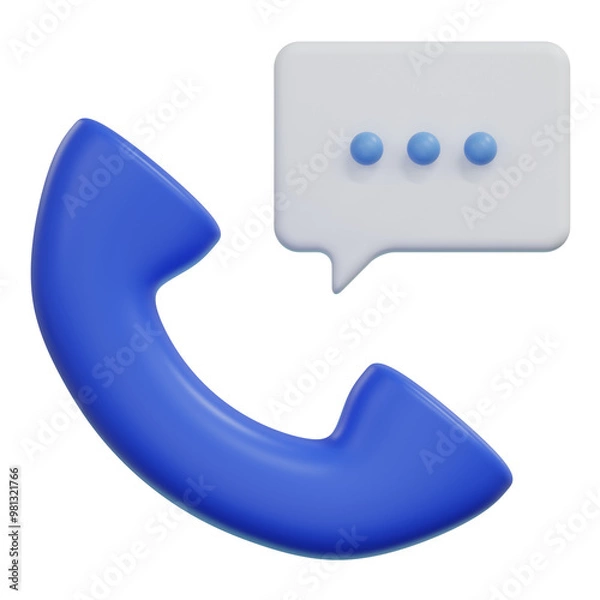 Obraz phone call 3d render illustration